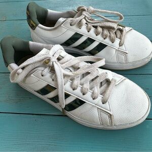 Adidas Grand Court Camo Cloud White Green   Sneakers